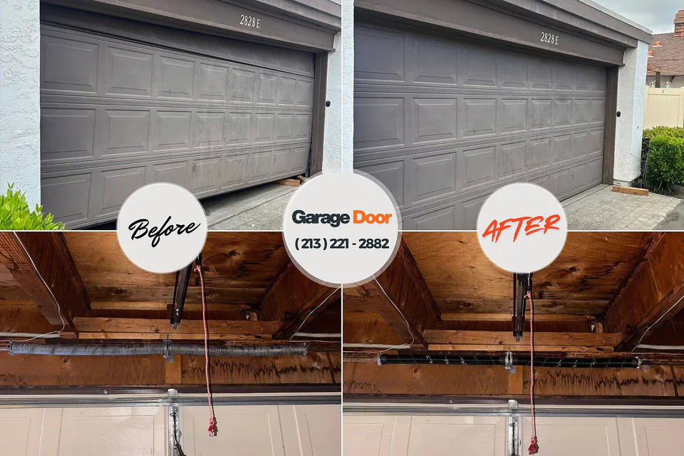 Before and after: garage door repair Louisville, MS